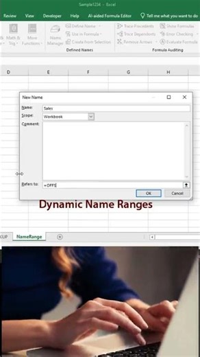 Excel Dynamic Named Ranges with OFFSET | Auto-Expand Data #shorts