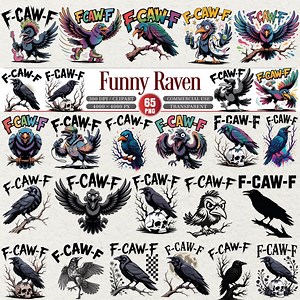Funny Raven Clipart Bundle 65 PNG Cartoon Crow Designs - Etsy