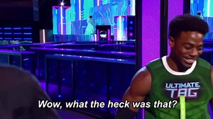 His announcing skills are improving but his high-fiving skills are not... Tune in tonight at 9/8c! #UltimateTag | JJ Watt