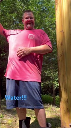 Water! Temporary hose ran 600ft from the spring fed well.