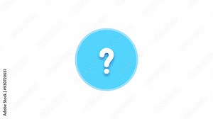 question mark icon animation. help icon motion. blue information buttons animation transparent alpha channel