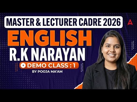 Master / Lecturer Cadre English Preparation 2026 | R k Narayan | Demo Class By Pooja Ma'am
