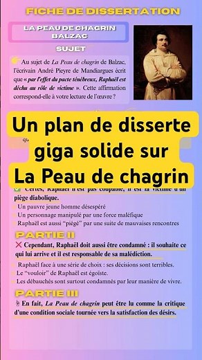 📝Plan de disserte sur La Peau de chagrin de Balzac