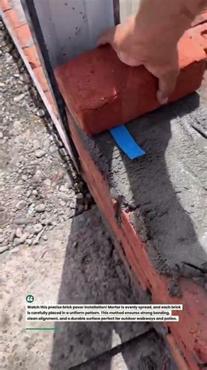 Perfect Brick Paver Alignment! #construction #paving #DIY #shorts #tools #brick