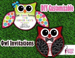 Free DIY Customizable Owl Invitation Printable Template - D. Tracy