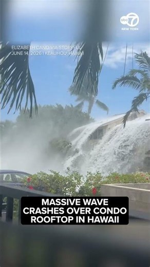 Massive Wave Crashes Over Condo Rooftop in Hawaii! 🌊😱