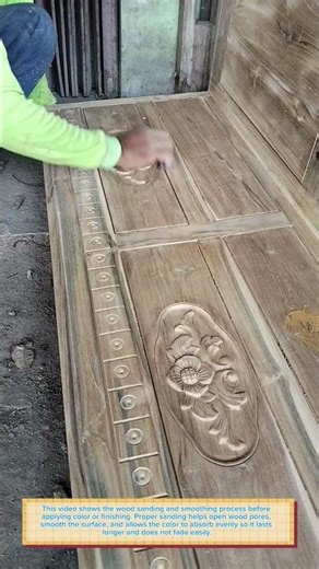 Wood Sanding Process Before Coloring | Prevent Fading Finish #carpentry #woodworking #draft #work