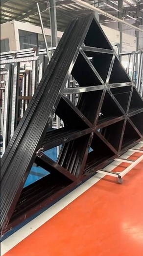 12 extra-large triangular windows with full-frame welding, black finish. #triangularwindow