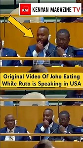 Original Video of CS Joho Caught on Camera Eating while President Ruto is making his speech in UN