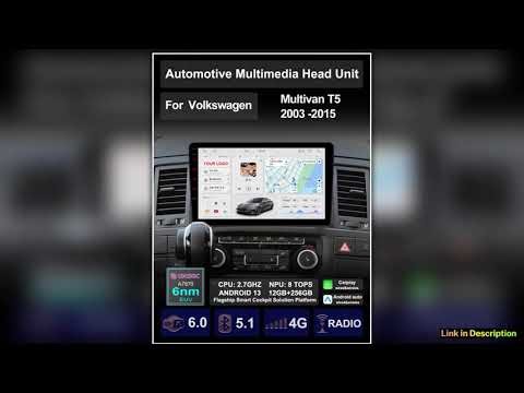 For Volkswagen Multivan T5 20042015 Car AI Voice Multimedia Carplay Android Auto GPS Navigation Rad