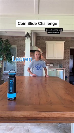 Coin slide challenge! #familythings #family #challenge #familygames #game #coinslidechallenge #thecoldestwater @thecoldestwater #competition #fun | Jacob-James