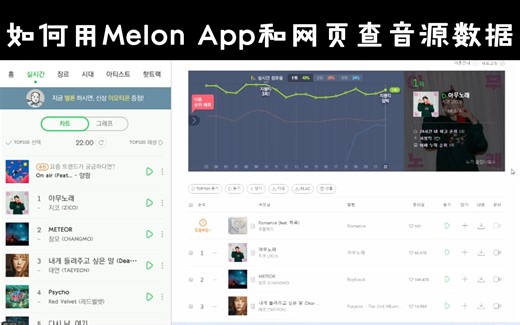 【教程向】看完这个视频，你可以出道成为音源数据UP主！（用四首歌的时间，教你如何熟练用Melon App和网页查各种音源数据）