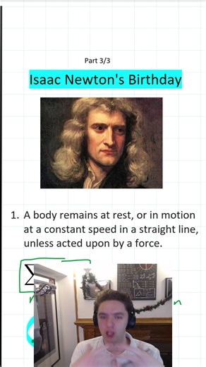 Newton's Birthday! Third law of motion #math #maths #physics #physicstok #mathematics