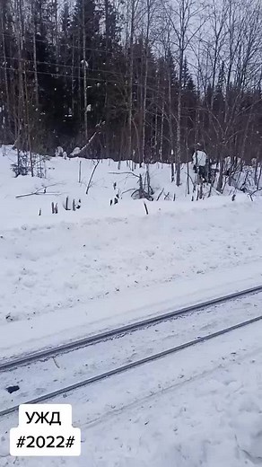 Snowy Railway Journey with an Old Locomotive