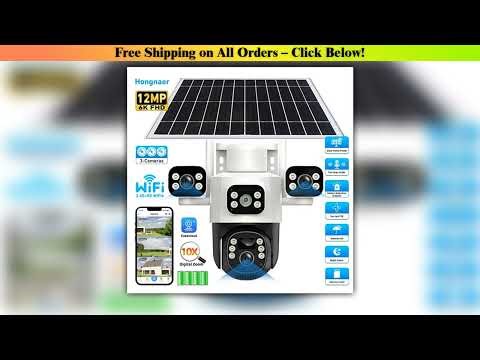 Top Hongnaer 12MP Eseecloud 24G 5G Dual Band WiFi6 Wireless Solar Powered Security WiFi CCTV