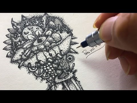 [Pointillism] Easy even for beginners!! How to draw pointillism!! 🌻Pointillism Art/How to Draw [I...