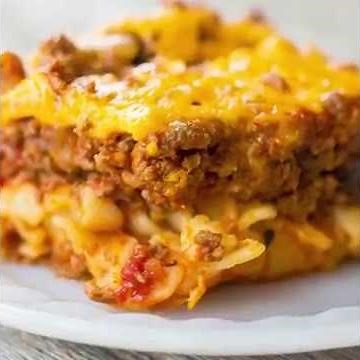 Johnny Marzetti Casserole ( Ground Beef Casserole)