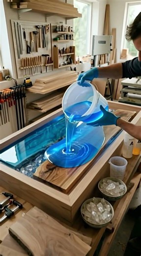 “Luxury Resin River Table Build | Woodworking Masterpiece”