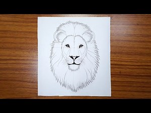 How to draw lion face || How to draw outline of a lion face for beginners
