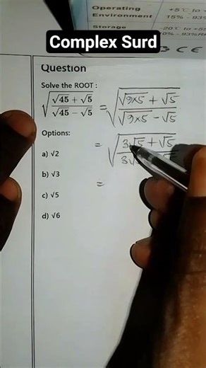 solve the complex Surd Task #highschoolmath #basicproblems #maths #mathshorts