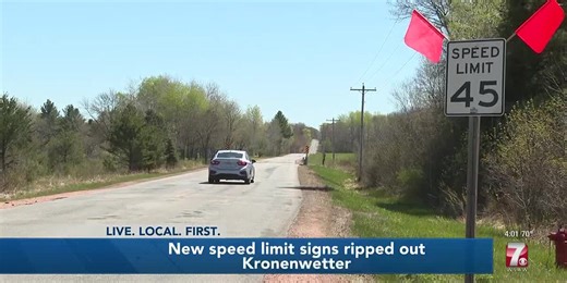Someone removes 6 new speed limit signs on Maple Ridge Road in Kronenwetter