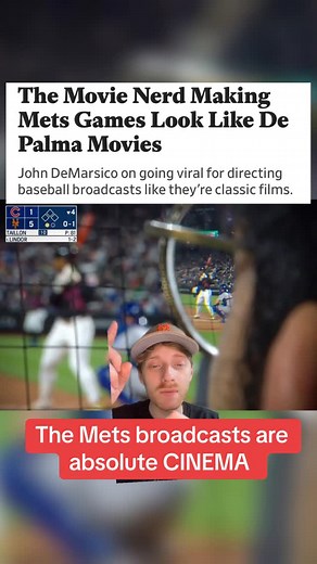 Kest on Instagram: "The Mets broadcast has turned their games into cinematic masterpieces. John DeMarsico and his SNY team are constantly referencing classic films in their live broadcasts ⚾️ #MLB #baseball #film #mets #cinema #movie #movies #baseballseason #newyorkmets #sny #sports #cinephiles #moviemaking #story #storytime #movielover #tv #filmschool #metsfan"