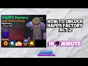 How to Unlock Happy Factory Raid Act 2 and Get Doflamingo in 9 Minutes | Anime Vanguards | #roblox