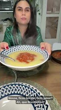We made creamy polenta with fresh tomato sauce! #shorts #couple #recipes