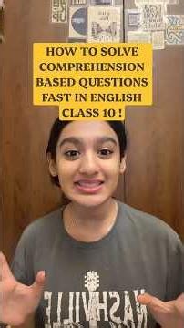 Solve Class 10 English Comprehension FAST 🔥 | CBSE #Shorts