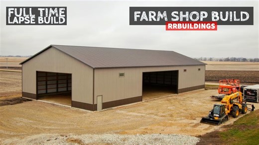 Building a LARGE Farm Shop – Full Time-Lapse + Bonus Truss Fly-Thru!