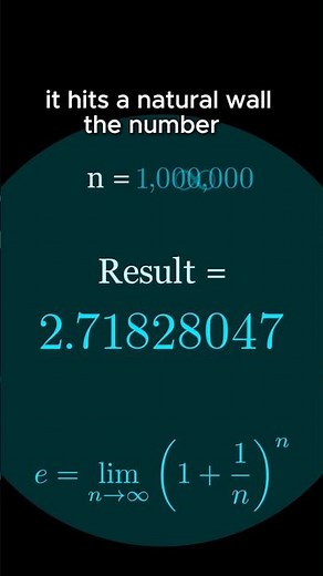 "The limit of growth: What is 'e'? 💸 (Why you’re not a billionaire yet)" #maths #sciene #engineering