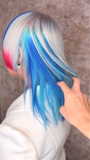 White &blue fashion #hairglowup #hairtransformation #viral #hairinspo2025 #hairdye