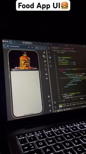Food App UI with React Native #codingbat #viralshorts #javascript #developer #tech #shorts