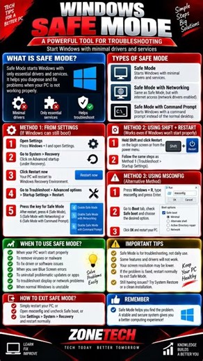 🛠️ Windows Safe Mode: 3 Easy Ways to Start & Fix PC Problems 💻🔥