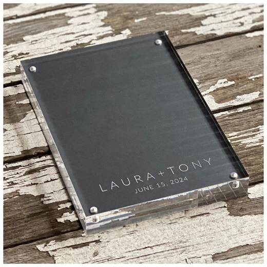 Wedding Date Frame: Personalized Double-sided Acrylic Photo Keepsake - Etsy