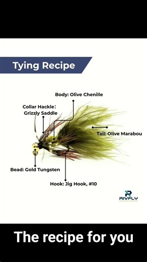 Woolly bugger tying recipe, do you like it? #fishinglife #flytyingjunkie #flyfishing #shorts #rivfly