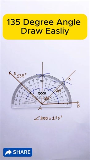How to Draw 135° Angles Very Very Easily #shorts #geometry #angleconstruction