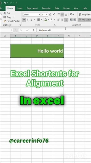 Excel Shortcuts for alignment 🧿 #excel #exceltips #exceltricks #exceltutorial #fyp #trending #yt #fb