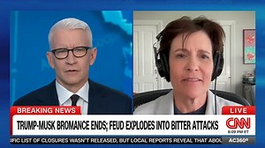 "In the words of Neil Sedaka, 'Breaking Up is Hard to Do'": Tech journalist and "Pivot" podcast co-host Kara Swisher weighs in on President Trump and Elon Musk's feud. | Anderson Cooper 360