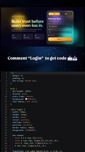 🔥 Premium Login & Signup UI Design in HTML CSS JS | Glassmorphism + GSAP Animation 🚀