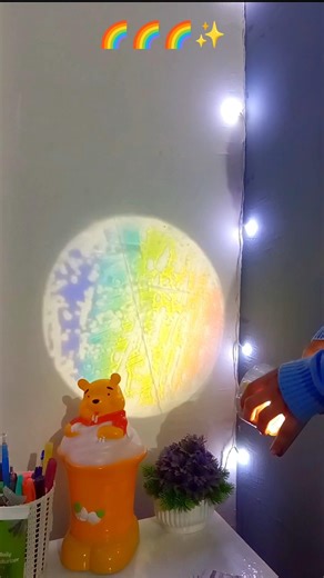 DIY Rainbow Lights😍 #ytshorts #shorts #craft #art #love #cute #diy #viral #fyp #artandcraft