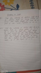Questions on Dipole Q. 1. Find the intensity of electric field ... | Filo