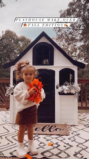 Playhouse make-over FALL edition 🍁🍂🎃 #momlife #fallaesthetic #playhouse #diyhomeprojects #toddlerfashion #momsbelike #target #targetstyle #targetclearance #falldecor #spookyseason #thisishalloween | Madnatorr