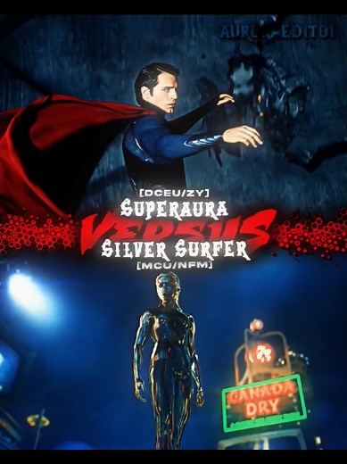 Superman/Auraman vs silver surfer | cross edit 🔥 #dc #marvel #silversurfer #superman #edit