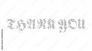 Thank you ascii animation loop on white background. Ascii code art symbols typewriter in and out effect with looped motion.