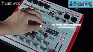 MW-6 White 6 Channel Professional DJ Audio Mixer, Portable Controller Mixer with DSP 99 Preset Effects for Live Streaming, Podcasting, Family Party, Music Recording