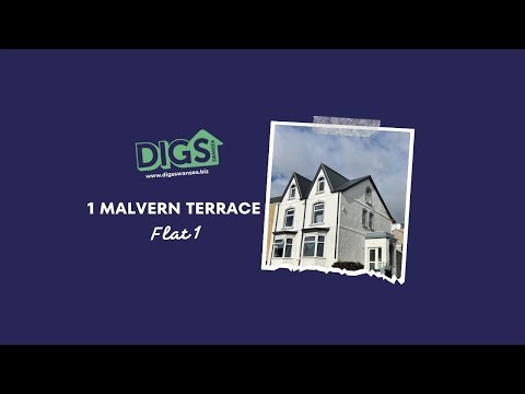 Flat 1, 1 Malvern Terrace, Swansea (1 bedroom property). Digs Swansea Student Accommodation