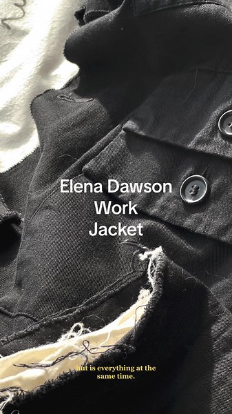 Everybody needs a perfect “boring” jacket. This one’s mine- a waxed cotton work jacket from Elena Dawson. #ootd #outfitideas #fashioninspo #elenadawson #latestpickup