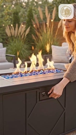 42 In. 60,000BTU Fire Pit Propane Gas Fire Pit Table Rectangular Tabletop
