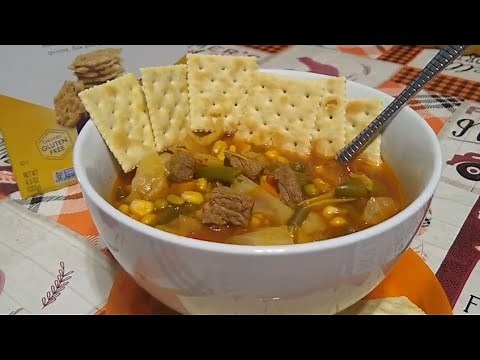 EASY BEEFY VEGETABLE SOUP with Cabbage!! | Homemade soup | Comfort Food 101